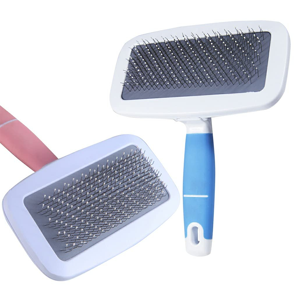 Cepillo Slicker Jieyou Para Perros Y Gatos De Pelo Largo/corto (azul) - Venta Internacional.