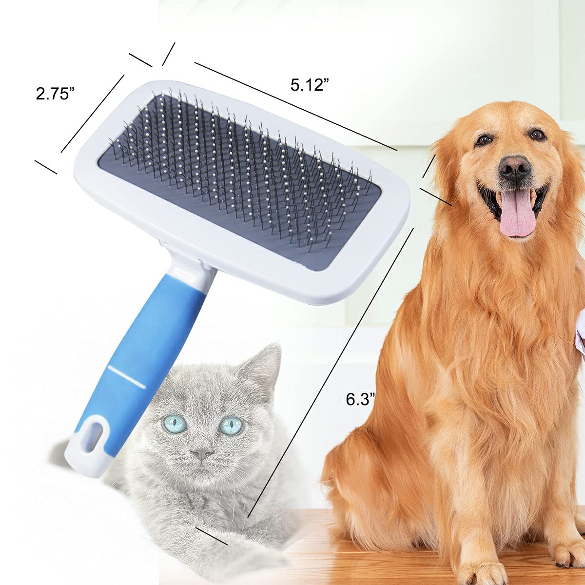 Foto 3 pulgar | Cepillo Slicker Jieyou Para Perros Y Gatos De Pelo Largo/corto (azul) - Venta Internacional.