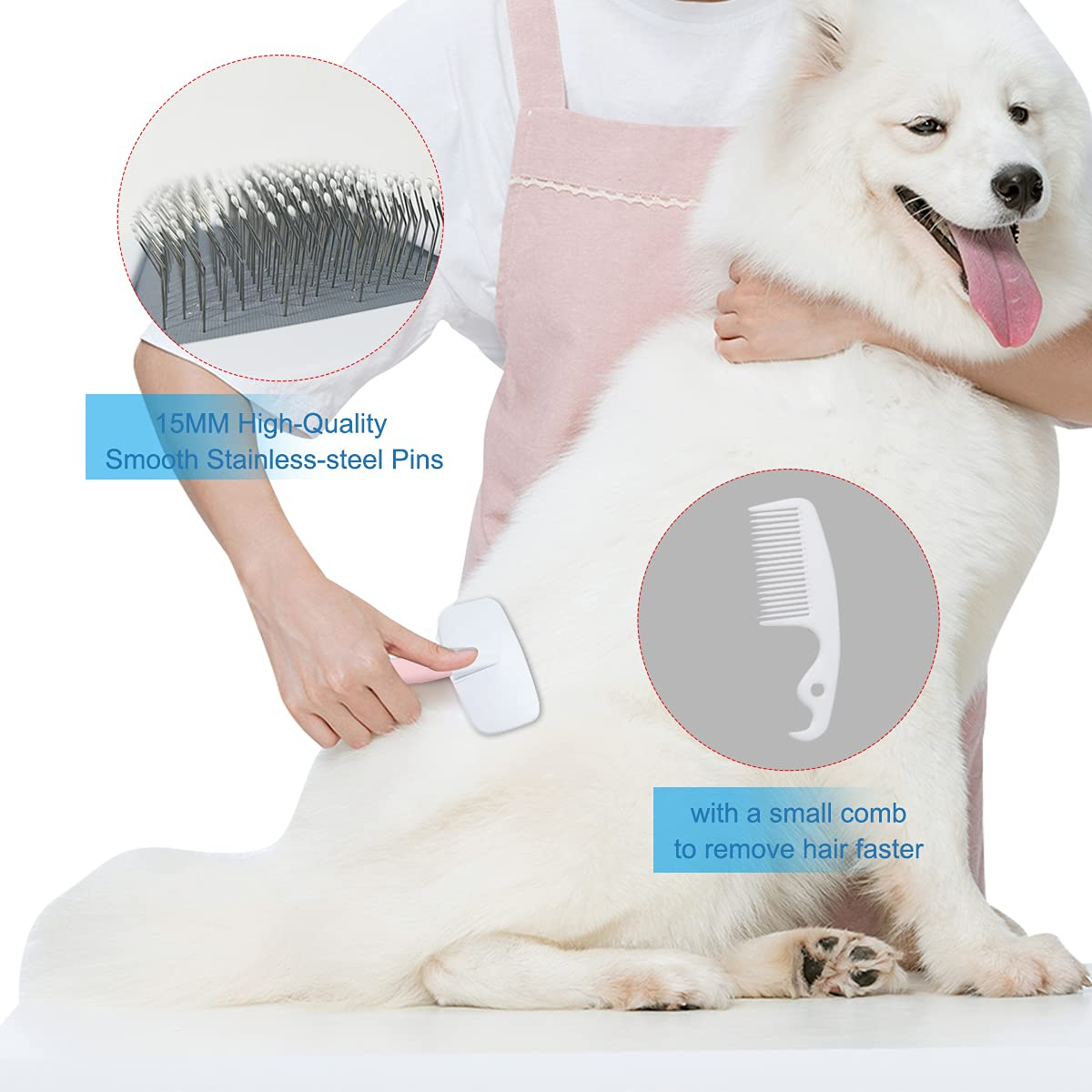 Foto 5 pulgar | Cepillo Slicker Jieyou Para Perros Y Gatos De Pelo Largo/corto (azul) - Venta Internacional.