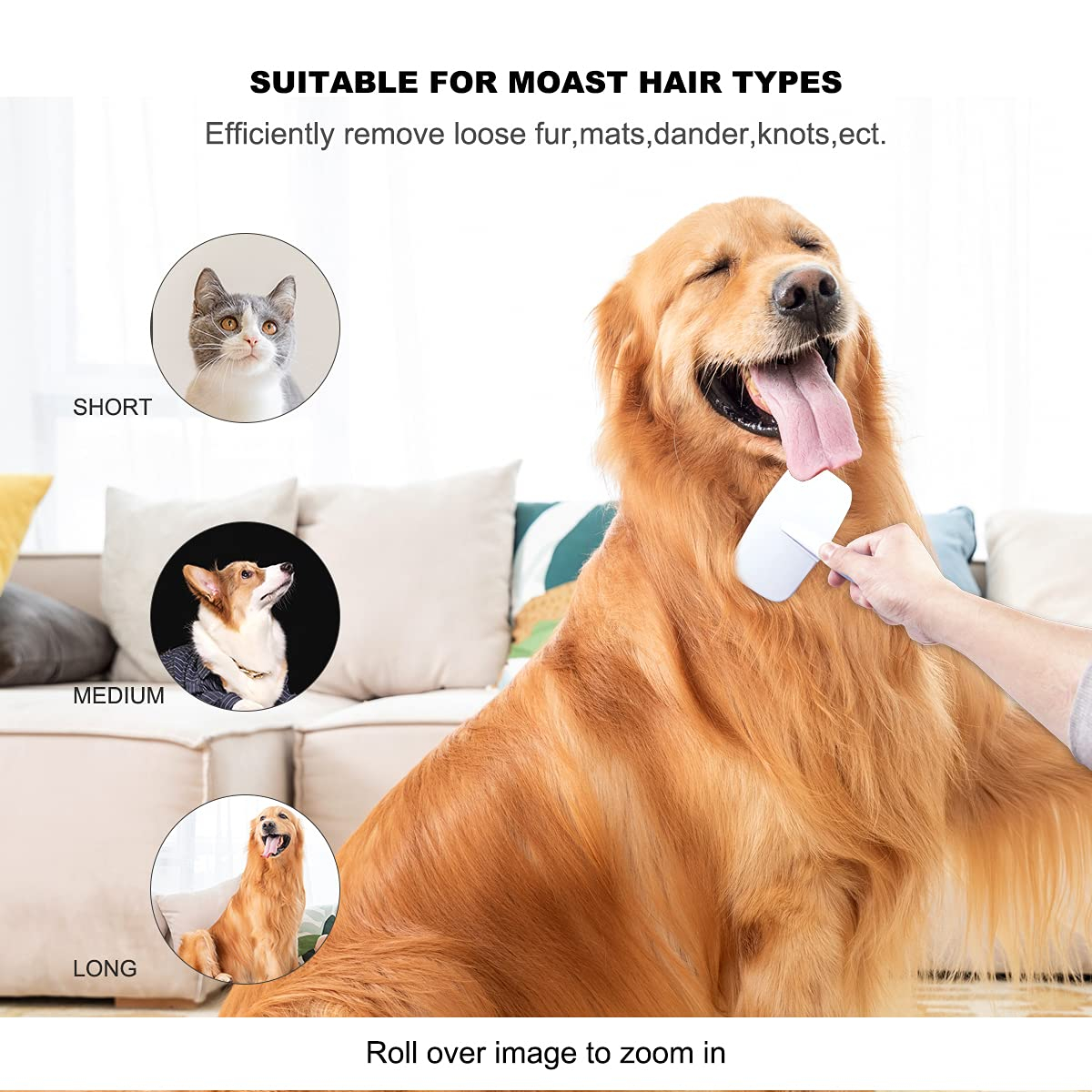 Foto 5 | Cepillo Slicker Jieyou Para Perros Y Gatos De Pelo Largo/corto (azul) - Venta Internacional.