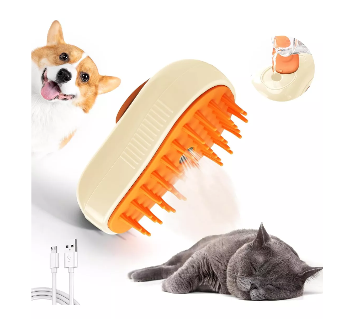 3 In 1 Depilación Cepillo De Vapor Para Gato/perro Mascota Color Blanco Wünd