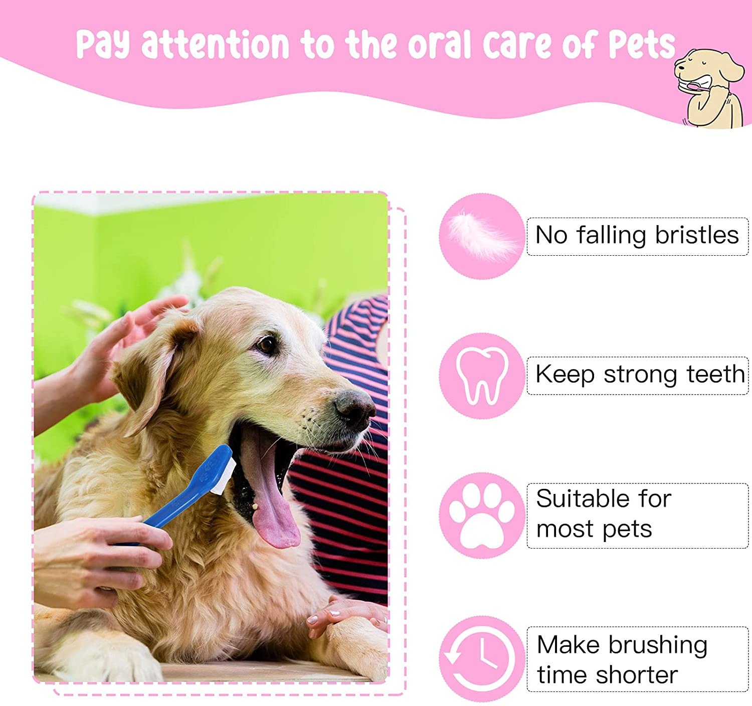 Foto 5 pulgar | Cepillo De Dientes Jieyou Para Perros Y Gatos De Doble Cabeza, 60 Piezas - Venta Internacional.