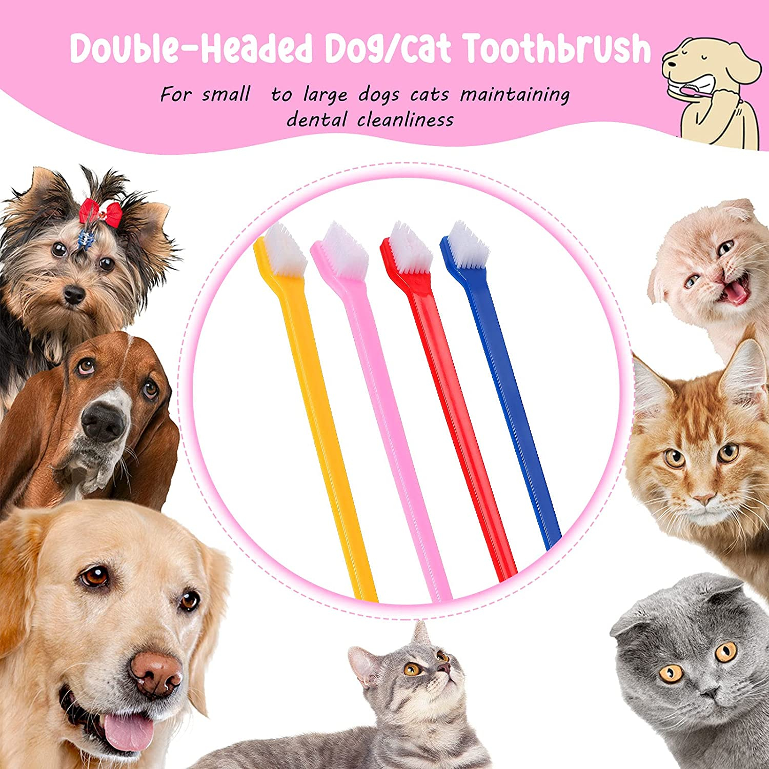 Foto 6 pulgar | Cepillo De Dientes Jieyou Para Perros Y Gatos De Doble Cabeza, 60 Piezas - Venta Internacional.