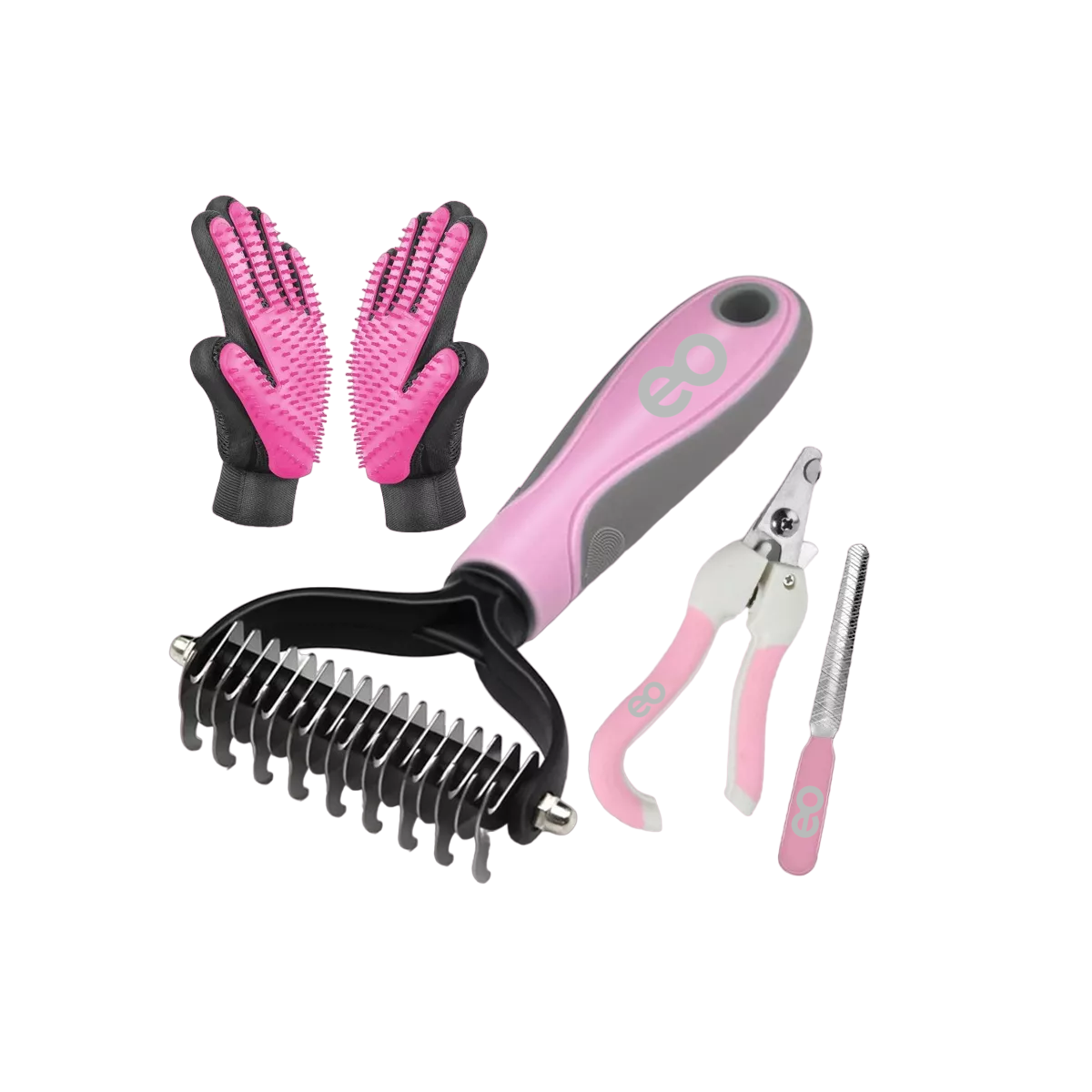 Foto 2 pulgar | Kit Cepillo Deslanador Para Perro 4pzs, Peine Mascotas Masajeador Eo Safe Imports Esi-12166-1 Rosa