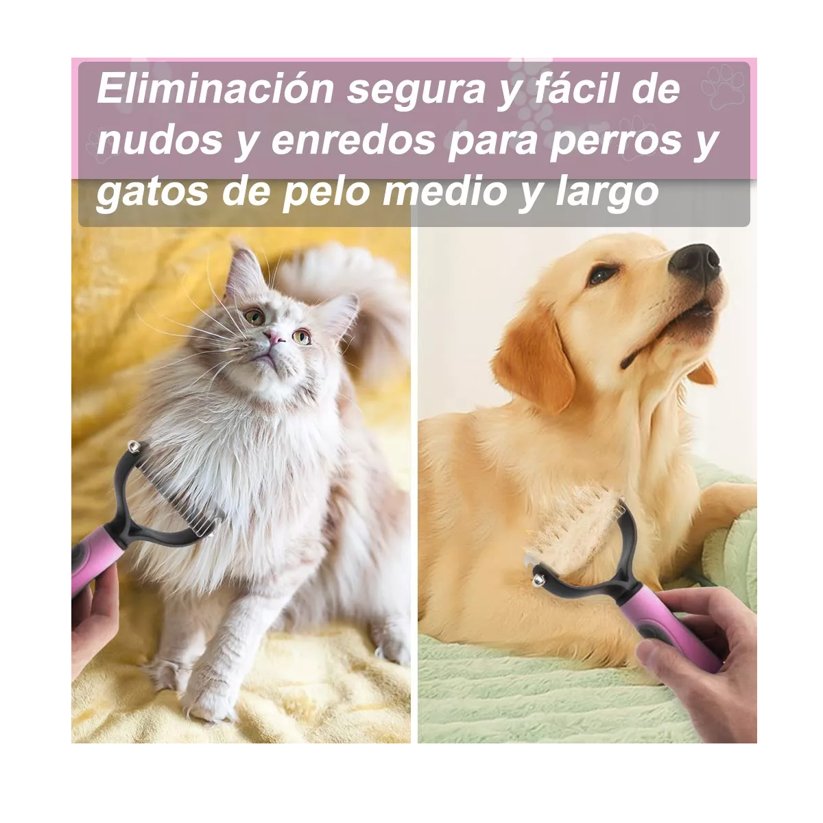 Foto 4 pulgar | Kit Cepillo Deslanador Para Perro 4pzs, Peine Mascotas Masajeador Eo Safe Imports Esi-12166-1 Rosa
