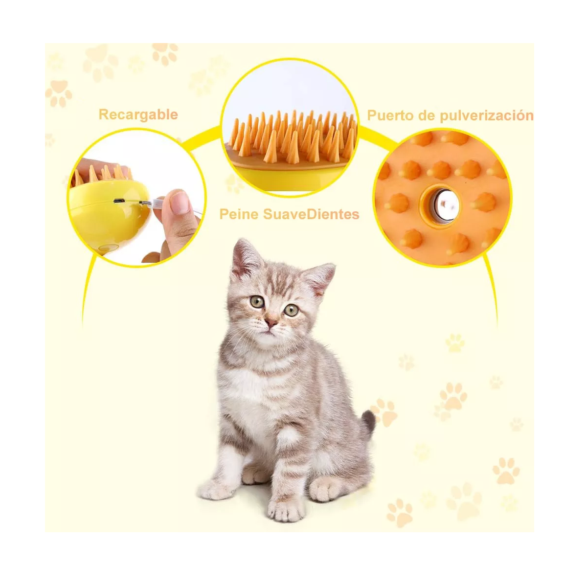 Foto 4 | Cepillo De Vapor Para Gato/perro Mascota Eo Safe Imports Esi-12164-1 Amarillo