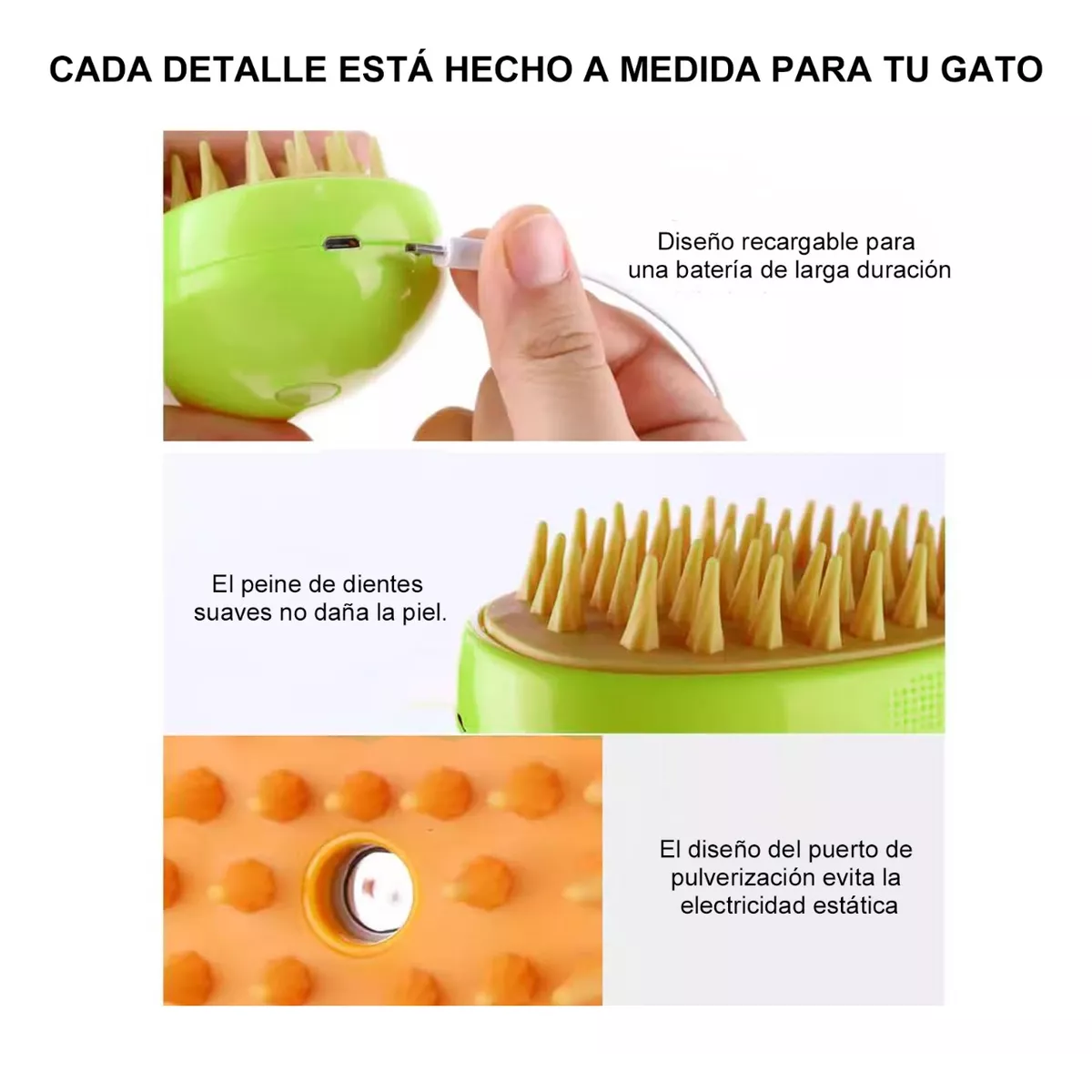 Foto 4 pulgar | Cepillo De Vapor Para Gato/perro Mascota Eo Safe Imports Esi-12163-1 Verde