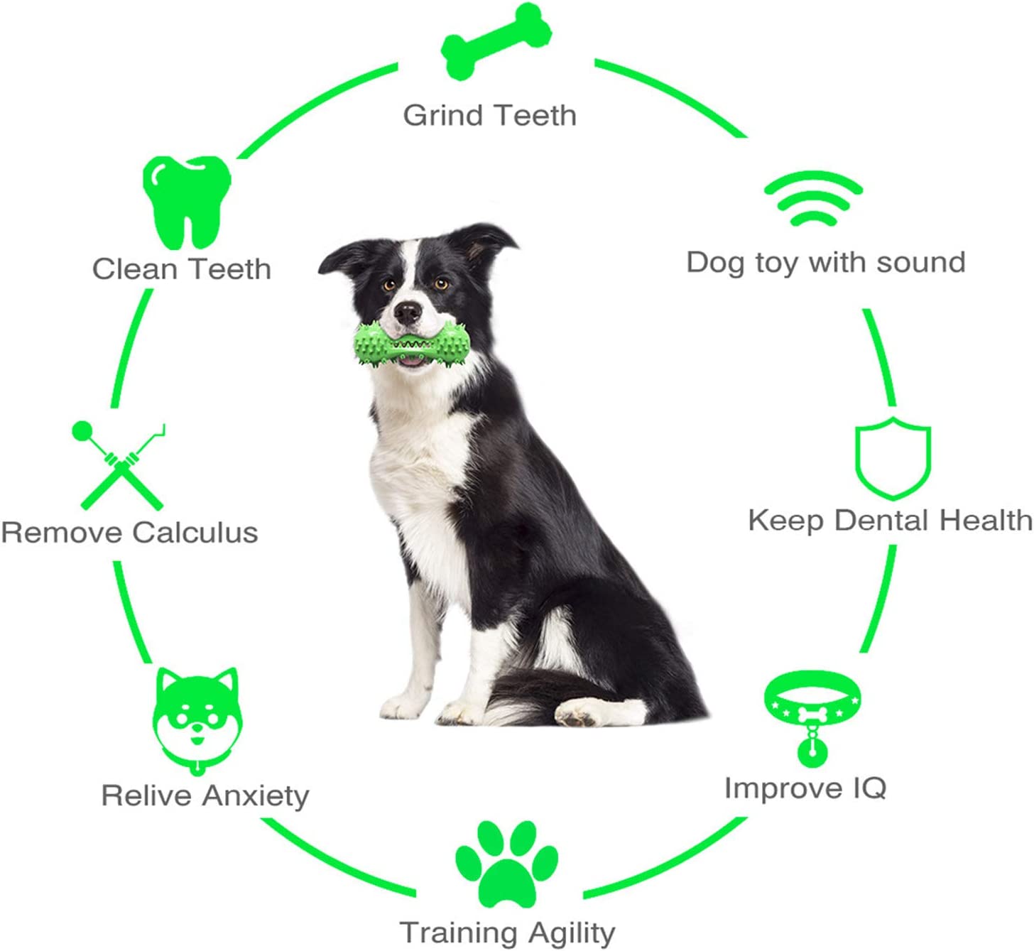 Foto 2 | Cepillo De Dientes Huoguo Squeaky De Juguete Masticable Para Perros, Para Masticar Agresivamente - Venta Internacional.