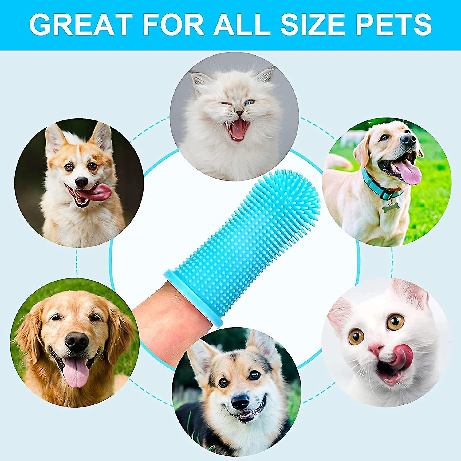 Foto 3 pulgar | Paquete De 4 Cepillos De Dientes Para Perros Y Kit De Cepillos De Dientes Para Dedos, Azul Sanlin Be - Venta Internac