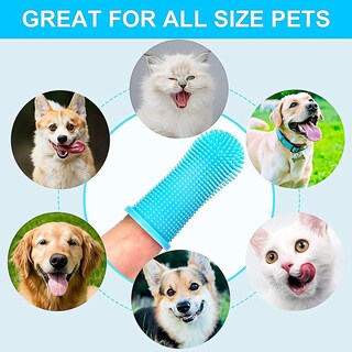 Foto 2 | Paquete De 4 Cepillos De Dientes Para Perros Y Kit De Cepillos De Dientes Para Dedos, Azul Sanlin Be - Venta Internac