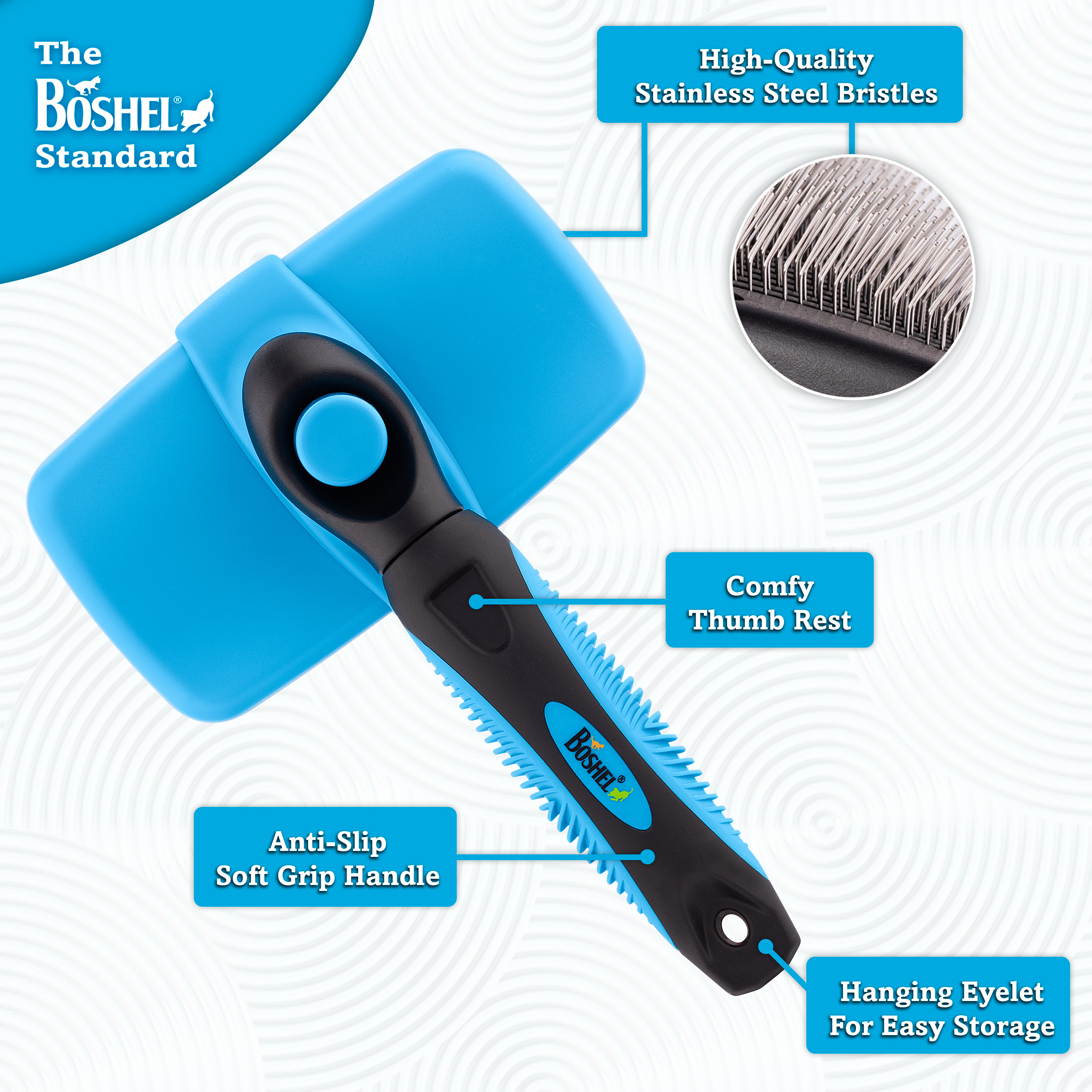 Foto 5 pulgar | Cepillo Slicker Boshel Para Perros, Autolimpiante, Para Gatos Y Mascotas - Venta Internacional.