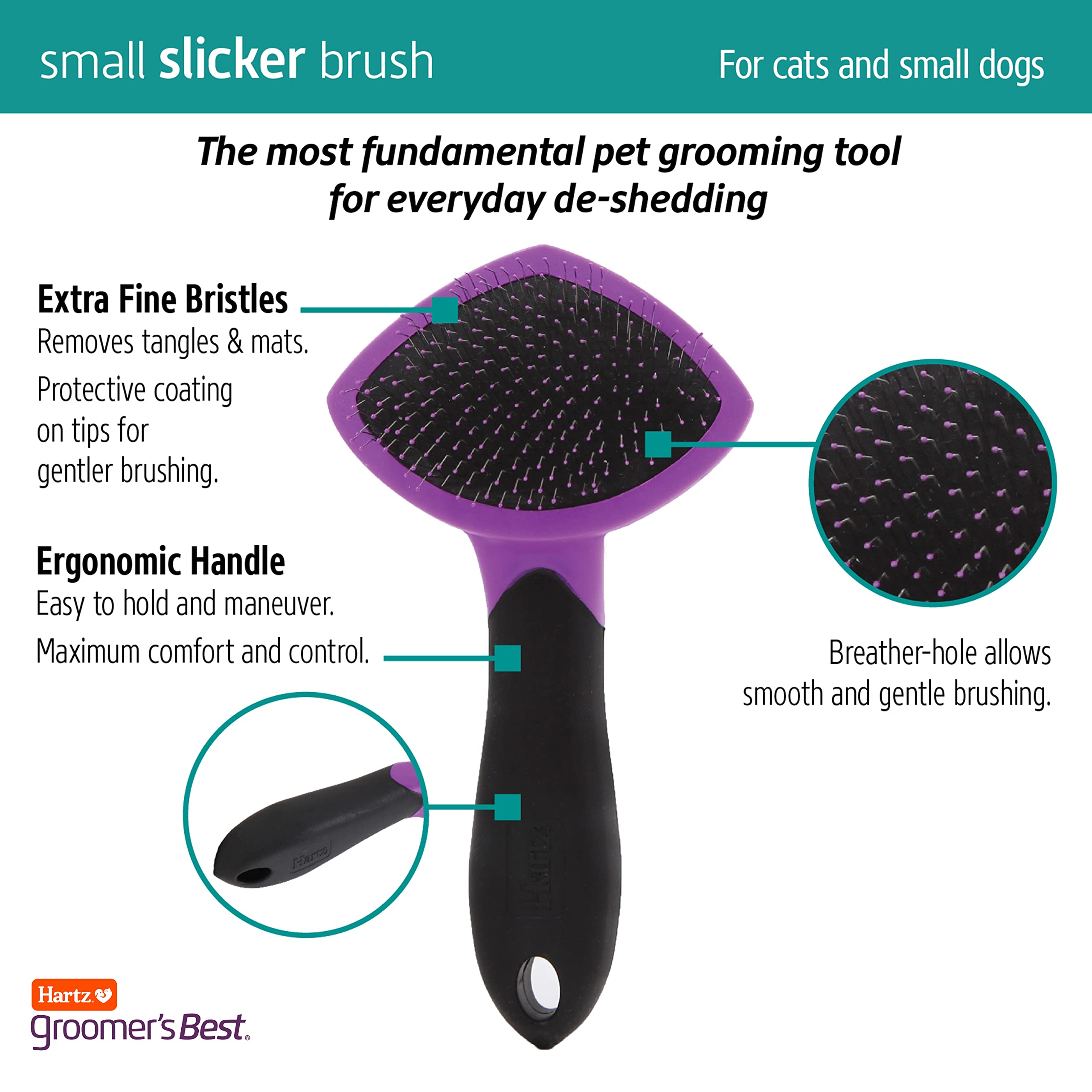 Foto 4 pulgar | Slicker Brush Hartz Groomer, Lo Mejor Para Gatos Y Perros Pequeños - Venta Internacional.
