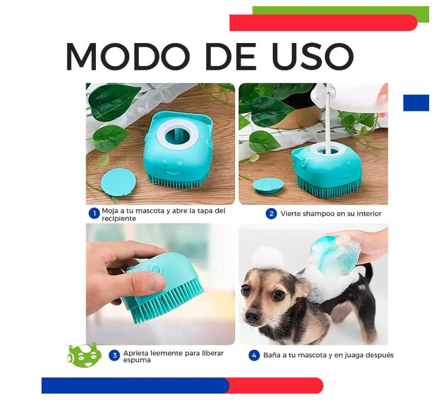 Foto 3 pulgar | Cepillo Dispensador De Jabón Para Baño Perros Gatos Mascotas