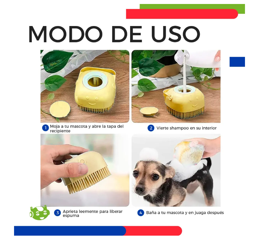 Foto 3 pulgar | Cepillo Dispensador De Jabón Para Baño Perros Gatos Mascotas