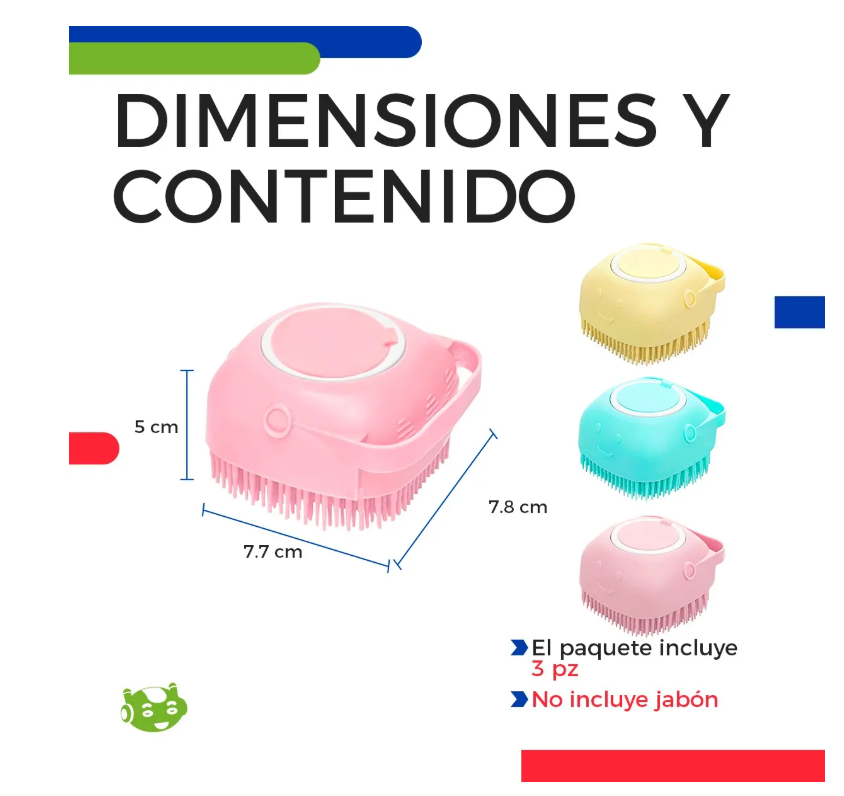 Foto 4 pulgar | 3pzs Cepillo Dispensador De Jabón Para Baño Mascotas Perro