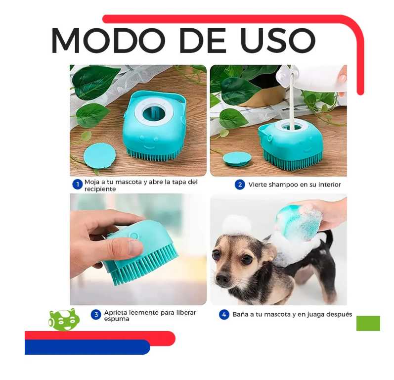 Foto 5 pulgar | 3pzs Cepillo Dispensador De Jabón Para Baño Mascotas Perro