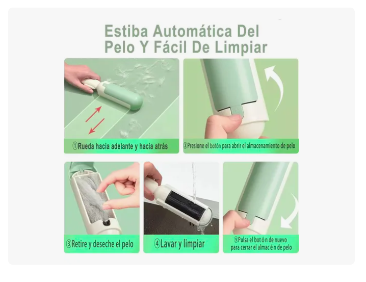 Foto 4 pulgar | 2pzs Rodillo Cepillo Para Quita Pelusa De Ropa Y Mascotas
