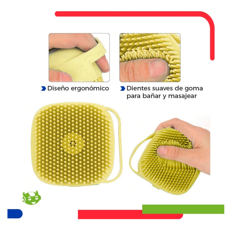 Foto 5 pulgar | Cepillo Silicona Con Dispensador De Shampoo Lab.g, Amarillo