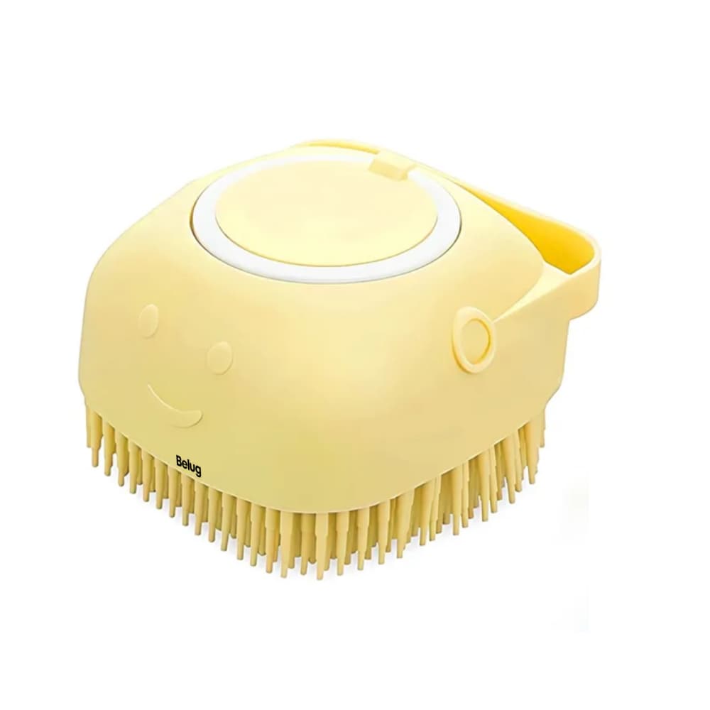 Cepillo Silicona Con Dispensador De Shampoo Belug, Amarillo $439