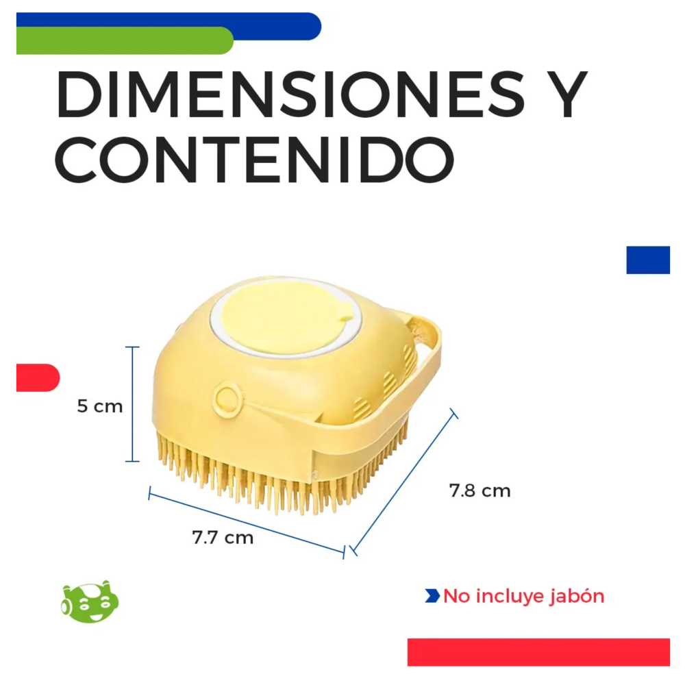 Foto 3 | Cepillo Silicona Con Dispensador De Shampoo Belug, Amarillo