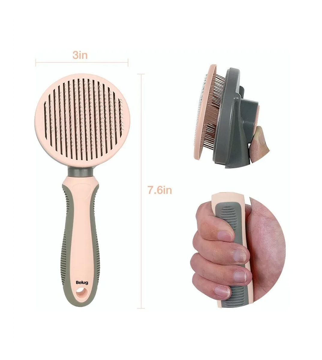 Foto 3 pulgar | Cepillo Deslanador Belug Para Quita Pelo 2 En 1 Rosa Claro