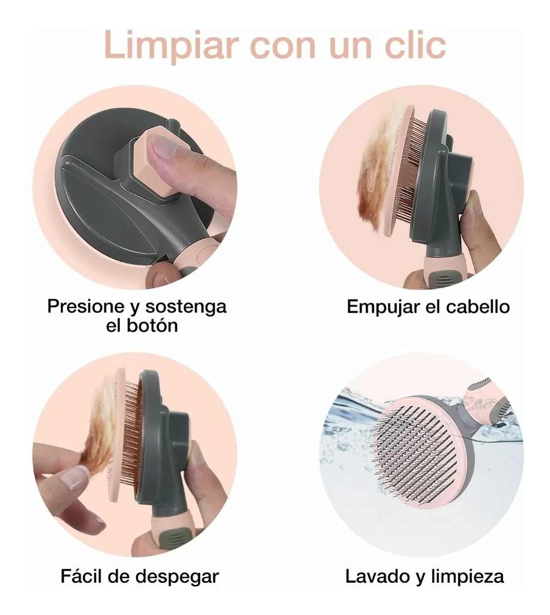 Foto 5 pulgar | Cepillo Deslanador Belug Para Quita Pelo 2 En 1 Rosa Claro