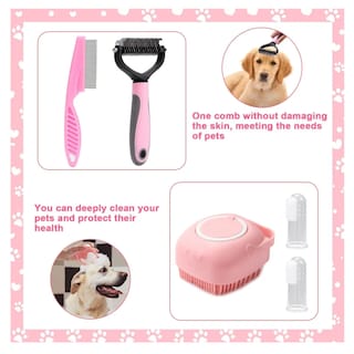 Foto 4 | Cepillos De Baño Para Mascotas Perros Profesional 10 Pzs Kit Belug, Rosa
