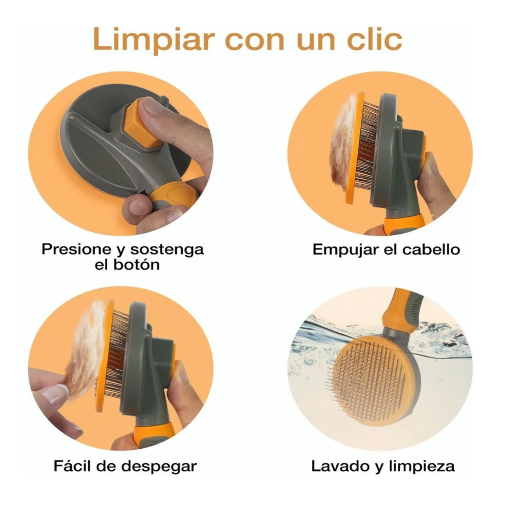 Foto 4 pulgar | Cepillo Deslanador Mascotas Belug  Naranja Gris