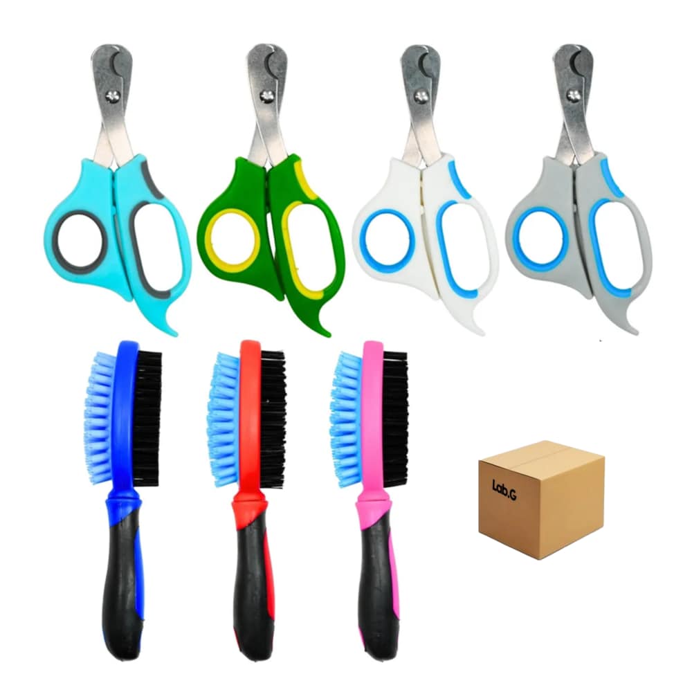 Kit Cepillo Y Tijeras Mascota 7pz Lab.g  Colores $439