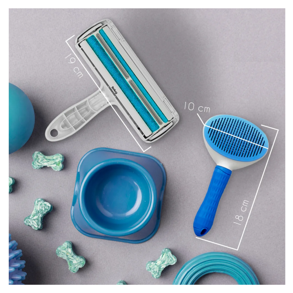 Foto 4 pulgar | Cepillo Y Rodillo Cepilla Mascota 2pz Belug   Blanco Con Azul