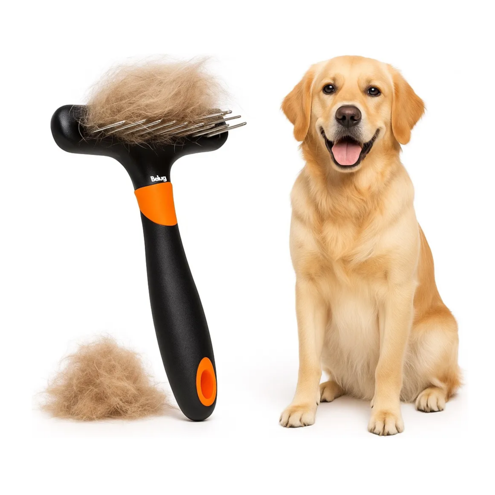 Foto 5 pulgar | Cepillo Deslanador Mascotas Belug  Negro Naranja