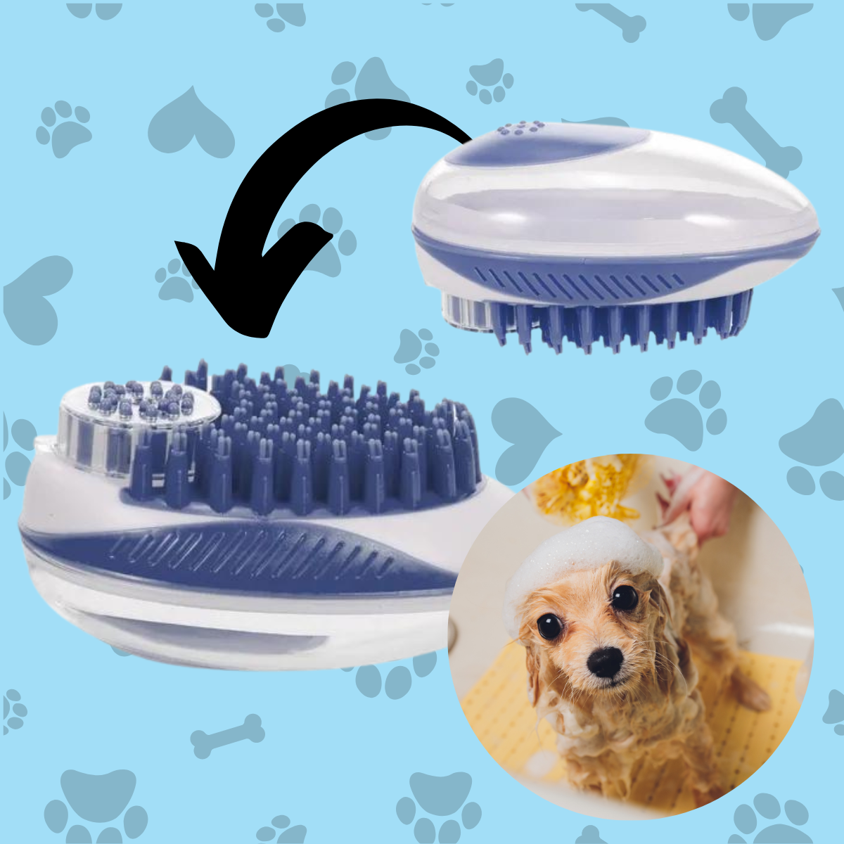 Foto 5 pulgar | Cepillo Dispensador Jabón Para Baño Mascotas Perros