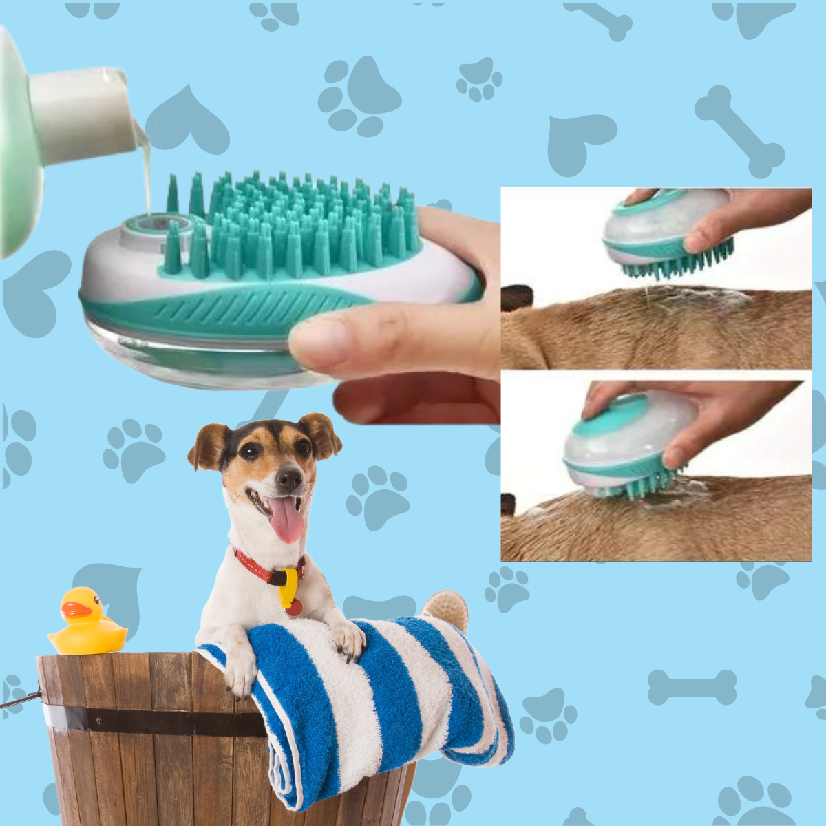 Foto 6 pulgar | Cepillo Dispensador Jabón Para Baño Mascotas Perros