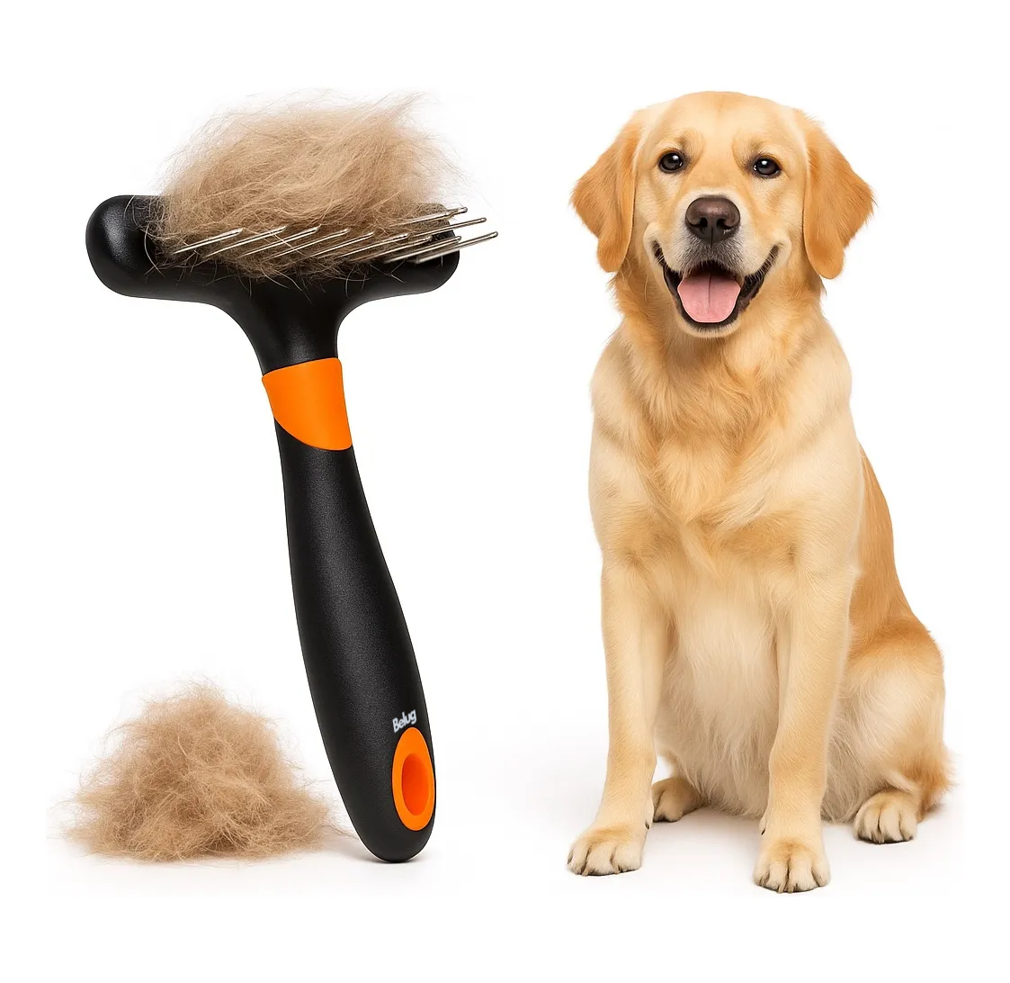 Foto 6 pulgar | Cepillo Deslanador Belug Mascotas Negro Naranja