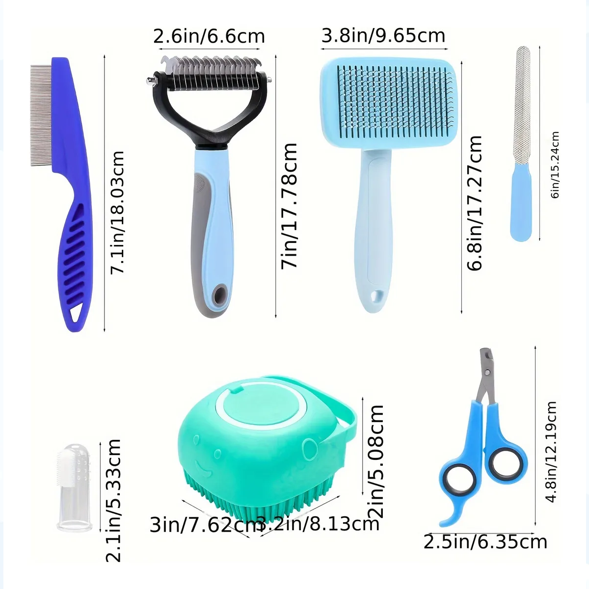 Foto 3 pulgar | Kit 10 Pz De Aseo Macotas Belug Azul Blanco