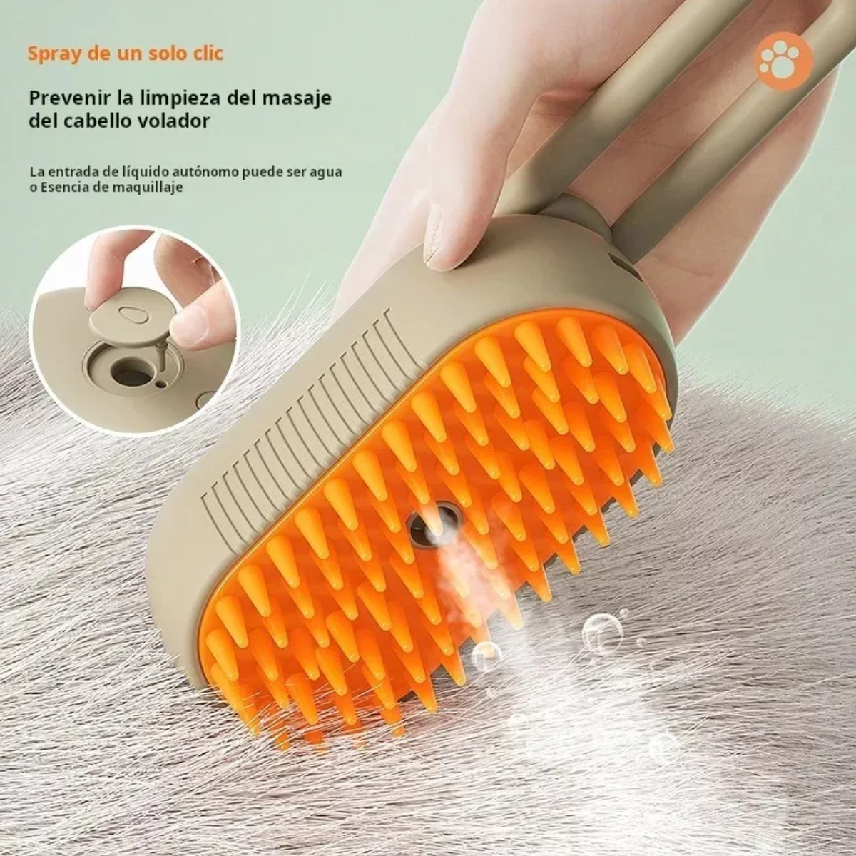 Foto 4 pulgar | 3 En 1 Depilación Cepillo De Vapor Para Mascota Eo Safe Imports Esi-20215 Beige