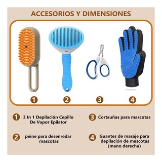 Foto 2 | Kit de Cepillos para Perros 4 Piezas