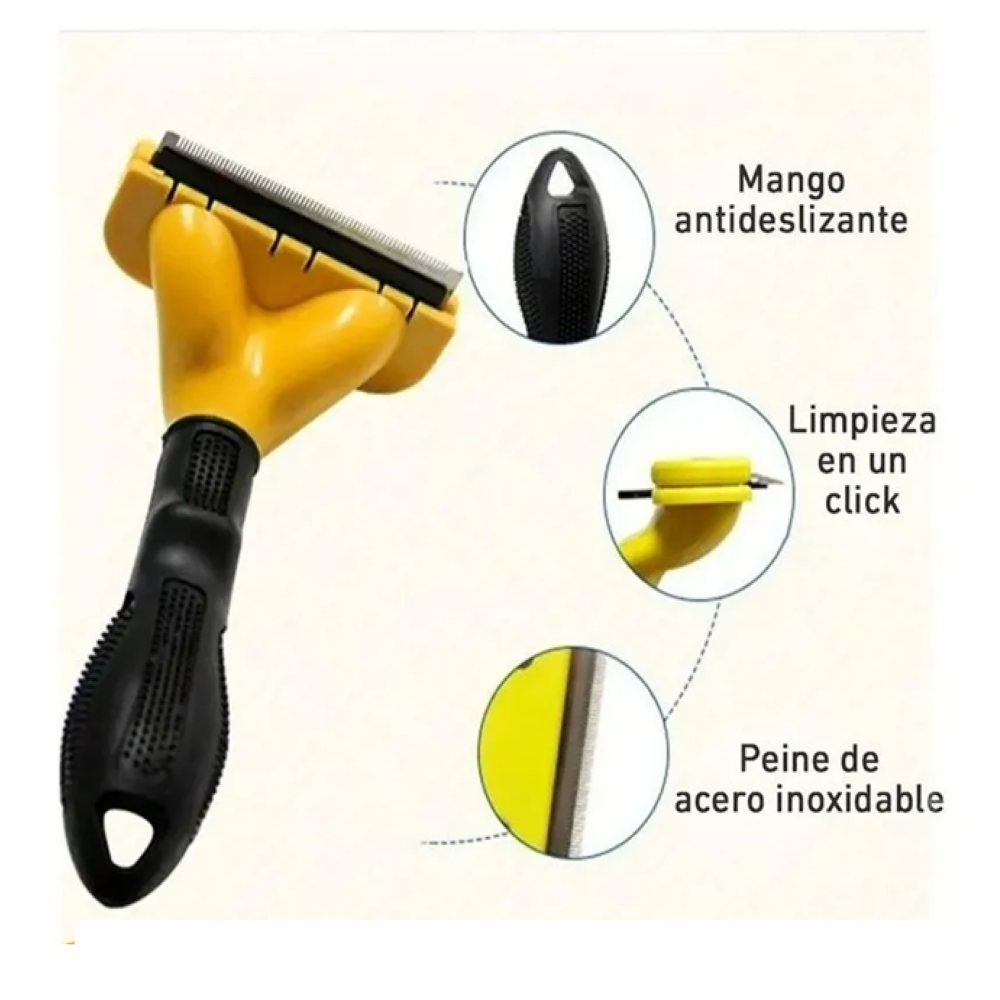 Foto 5 pulgar | Cepillo Peine Deslanador Removedor Pelo Perro Belug  Amarillo Negro