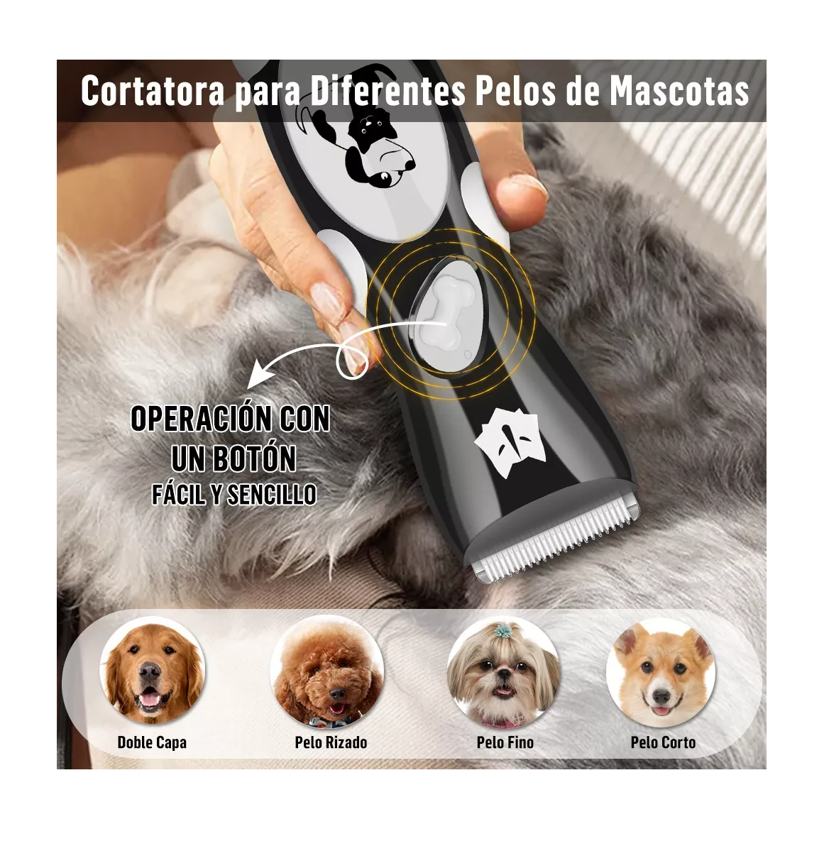 Foto 3 pulgar | Rasuradora para Mascotas Belug color Negro