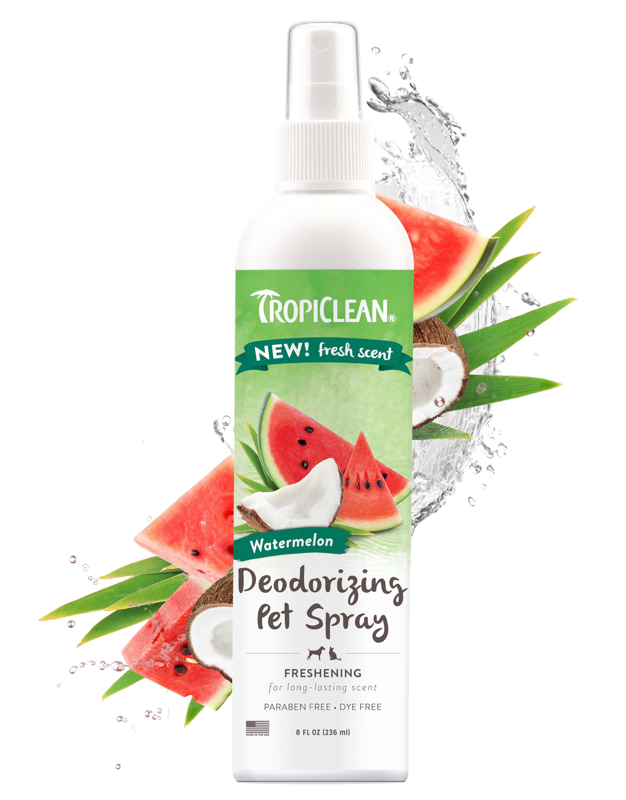 Spray Desodorizante Tropiclean Watermelon Para Gato Y Perro, 240 Ml - Venta Internacional.