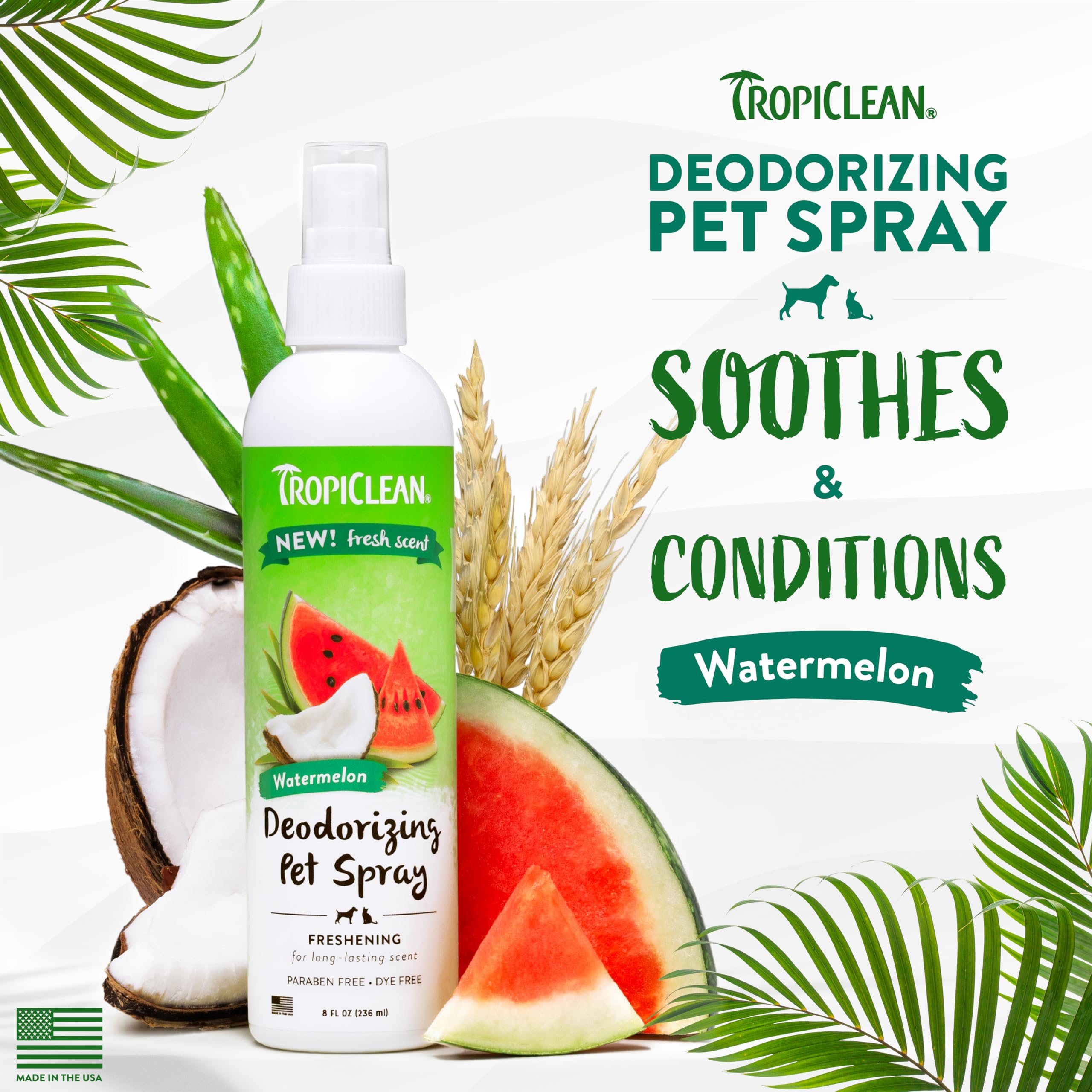 Foto 3 pulgar | Spray Desodorizante Tropiclean Watermelon Para Gato Y Perro, 240 Ml - Venta Internacional.