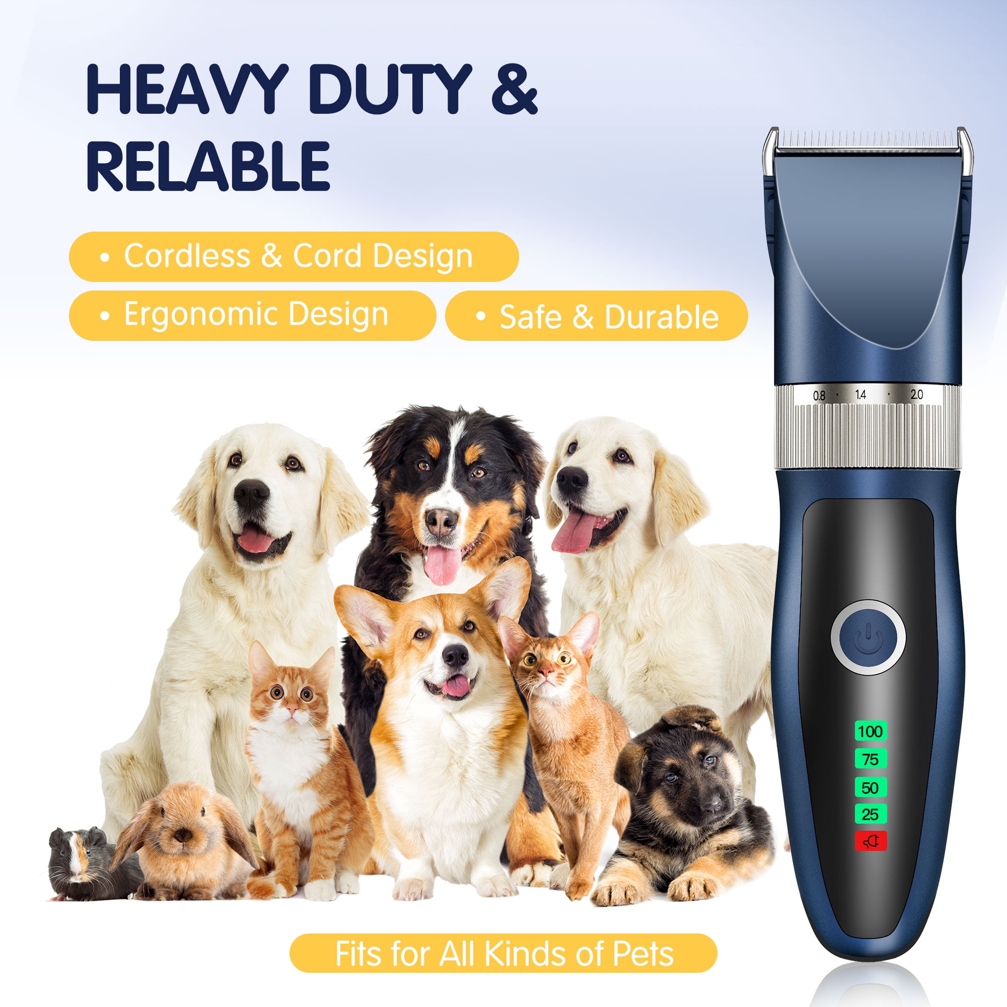 Foto 6 pulgar | Set De Cortapelos Eléctrico Silencioso Para Mascotas Con 8 Peines Guía Para Perros Y  - Venta Internacional.