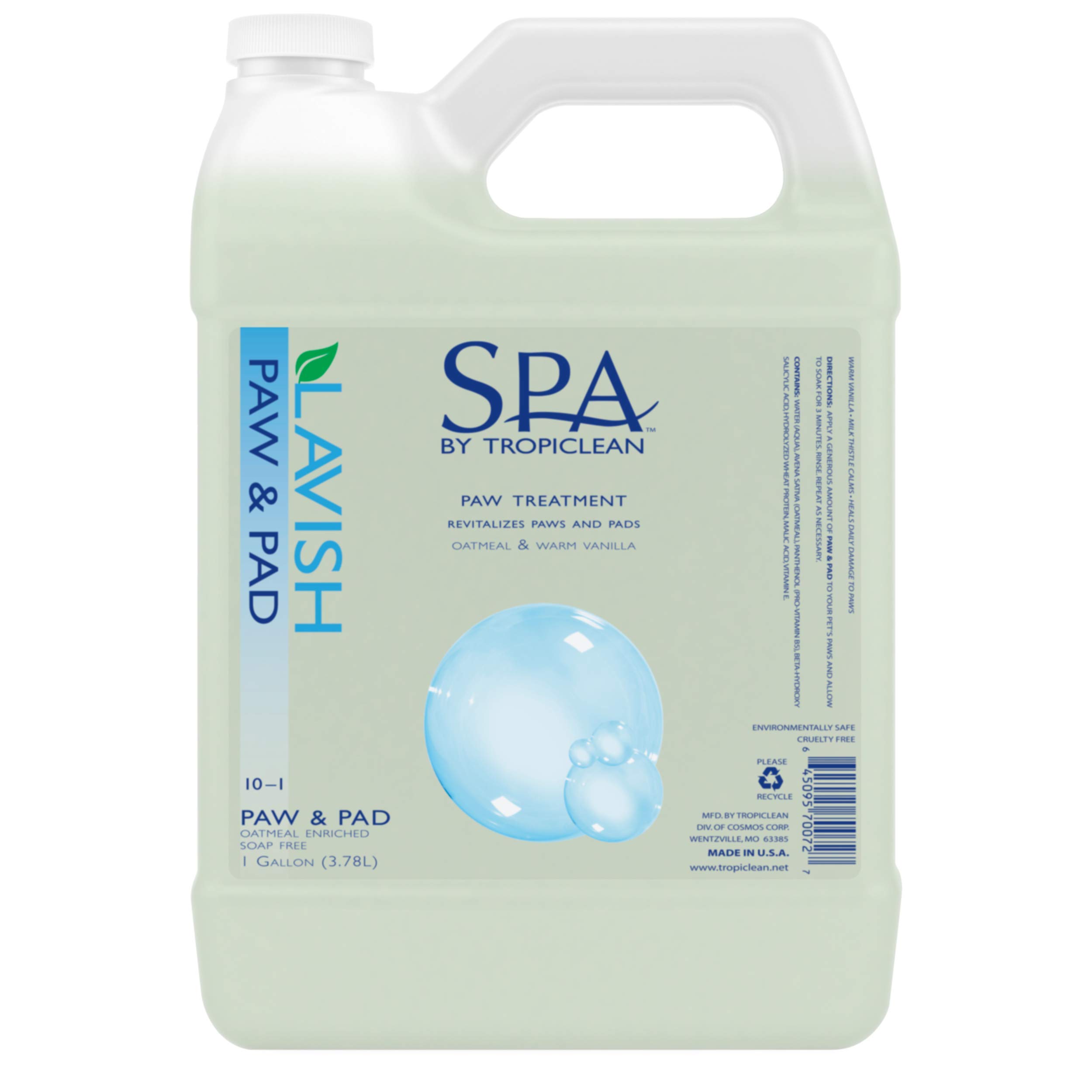 Tratamiento Paw & Pad Tropiclean Spa Para Mascotas, 1 Galón - Venta Internacional.