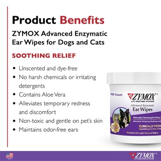 Foto 2 | Toallitas Zymox Advanced Enzymatic Para Perros Y Gatos, 100 Unidades - Venta Internacional.