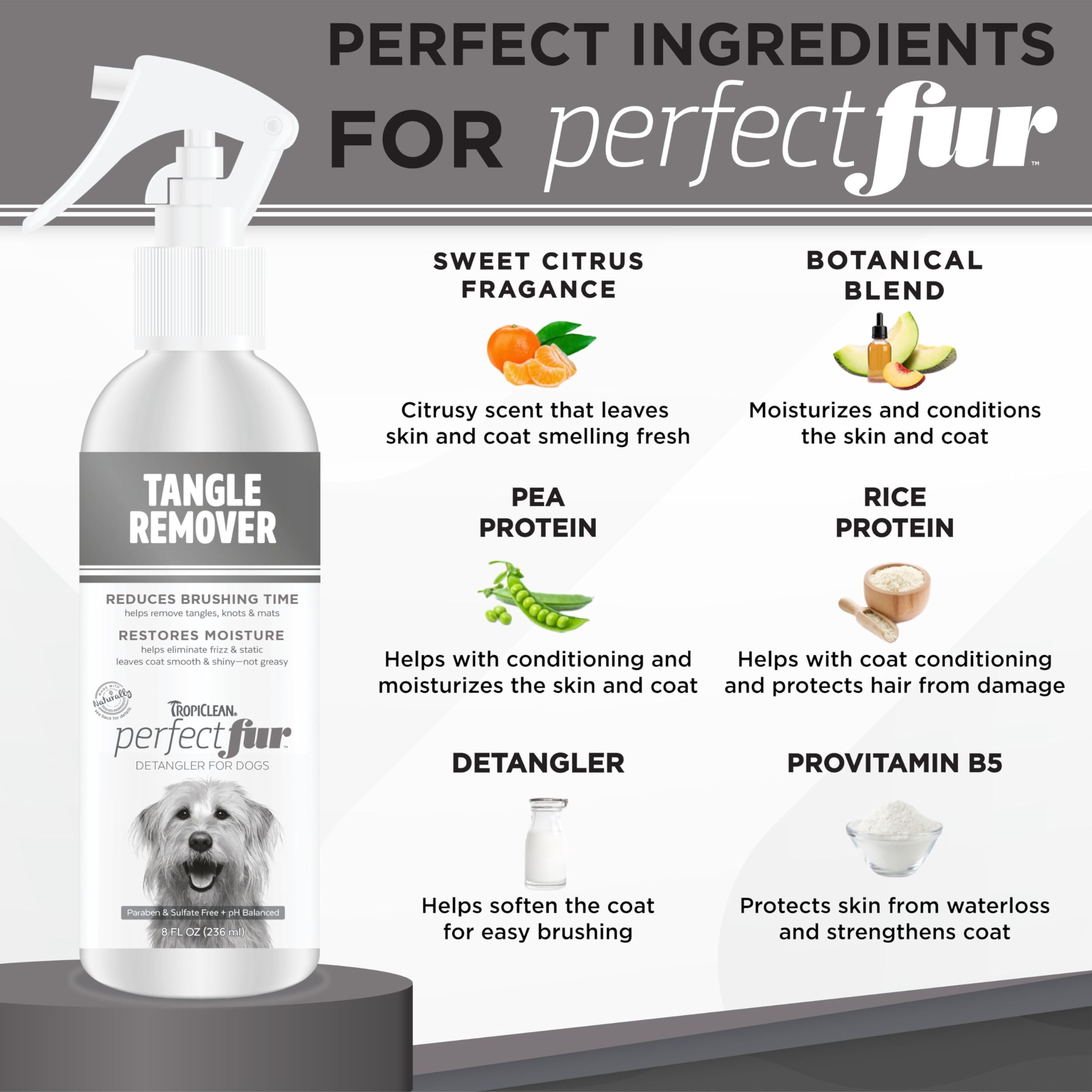 Foto 3 | Desenredante En Aerosol Tropiclean Perfect Furdetangler Para Perros 240 - Venta Internacional.