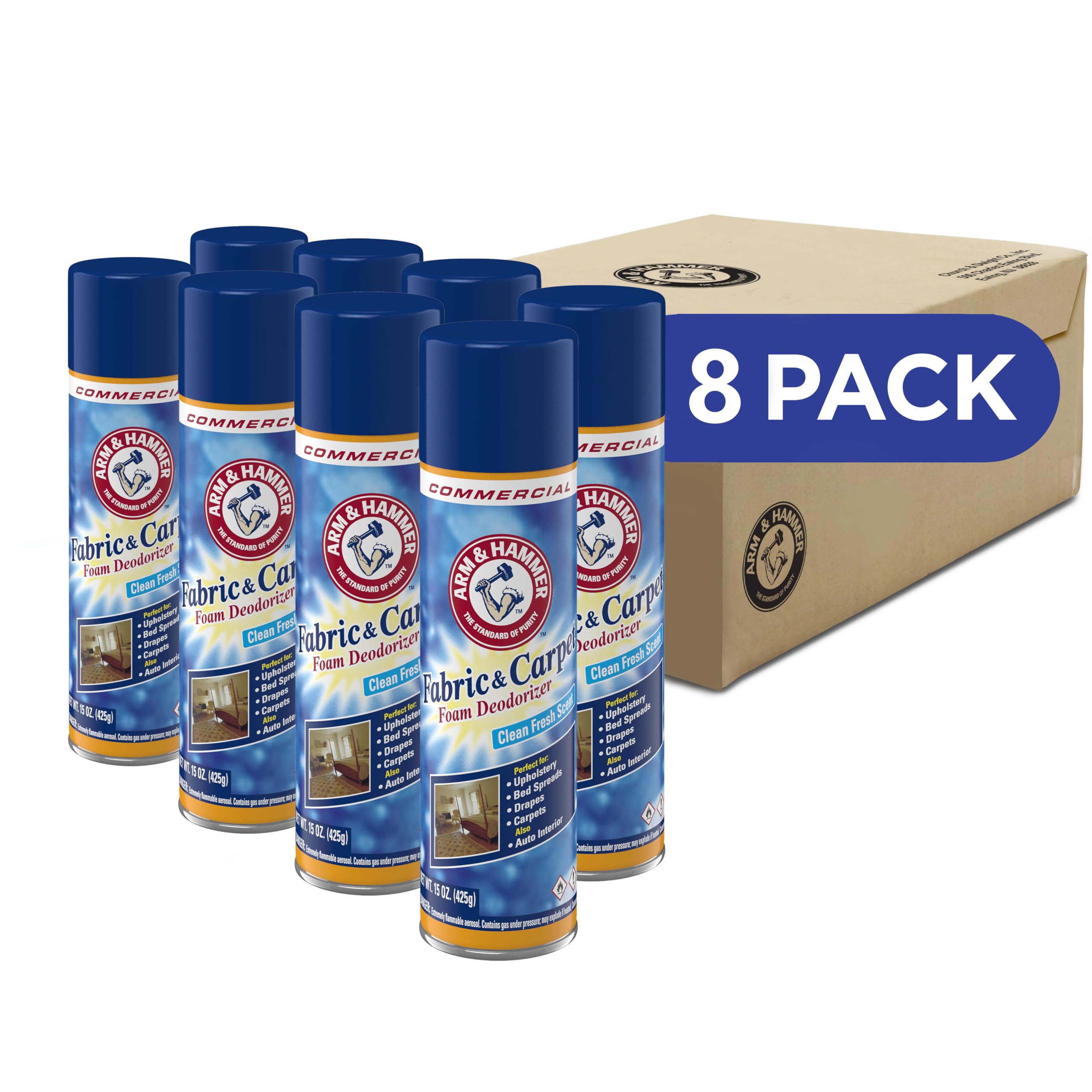 Foto 2 pulgar | Desodorizante De Espuma Para Tela Y Alfombra Arm & Hammer, 450 Ml X 8 - Venta Internacional.