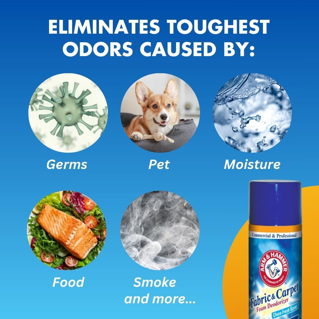 Foto 4 pulgar | Desodorizante De Espuma Para Tela Y Alfombra Arm & Hammer, 450 Ml X 8 - Venta Internacional.