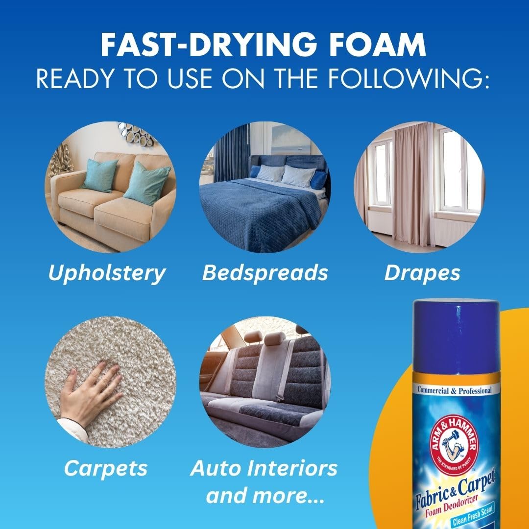 Foto 6 pulgar | Desodorizante De Espuma Para Tela Y Alfombra Arm & Hammer, 450 Ml X 8 - Venta Internacional.