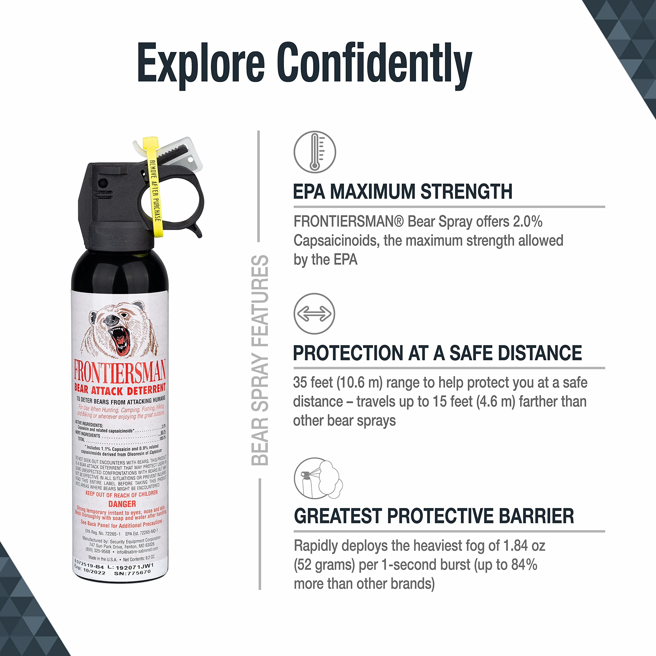 Foto 3 pulgar | Spray Para Osos Sabre Frontiersman 275 Ml, Resistencia Máxima Del 2,0% - Venta Internacional.