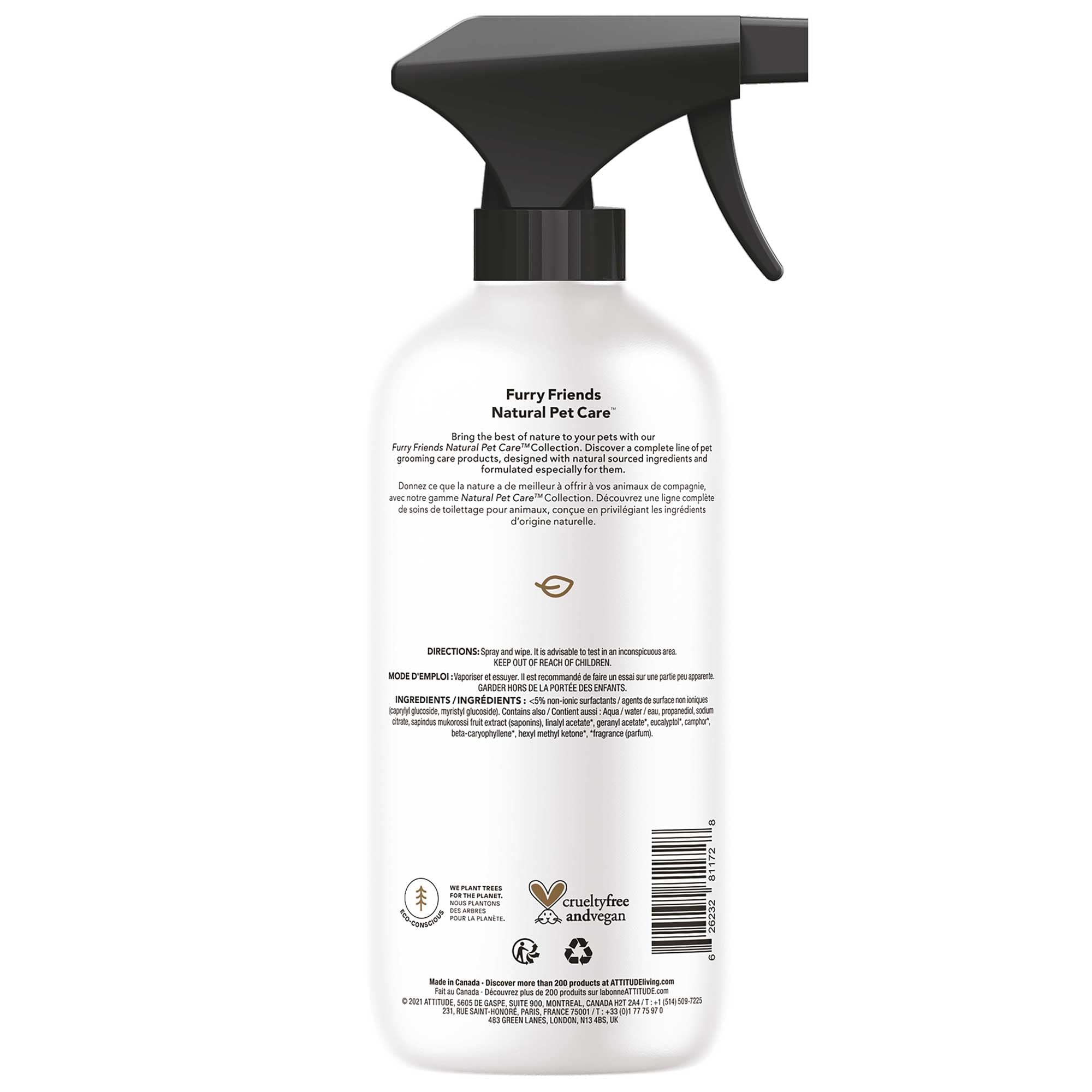 Foto 7 | Limpiador Para Todas Las Superficies Attitude Para Mascotas, Color Lavanda Vegano, 500 Ml - Venta Internacional.